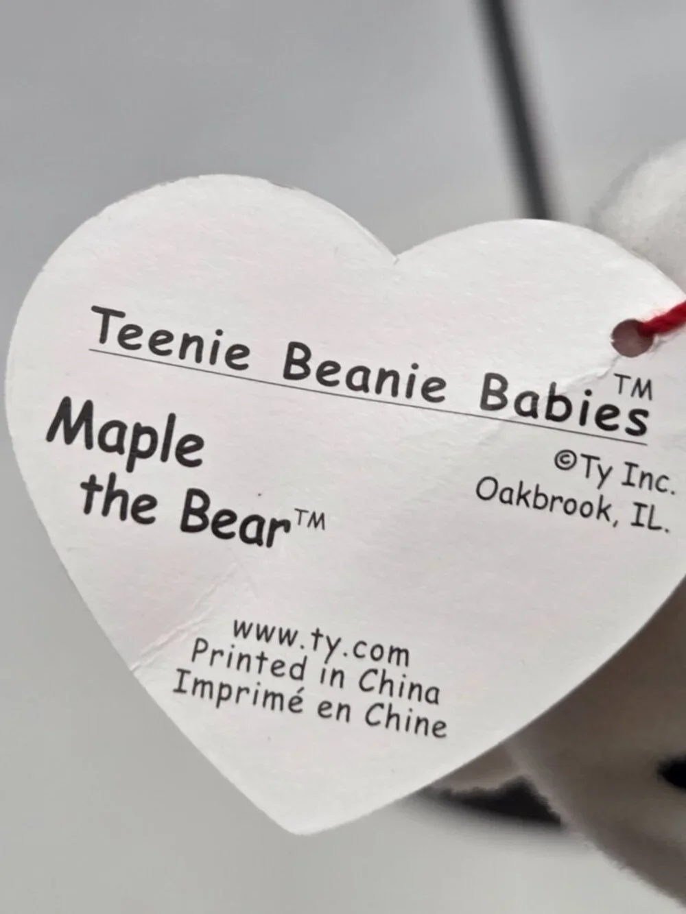 Ty Teenie Beanie Baby Maple the Bear
